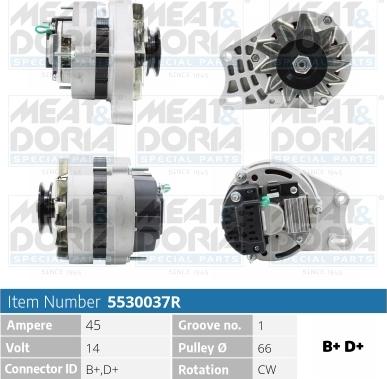 Meat & Doria 5530037R - Alternator furqanavto.az