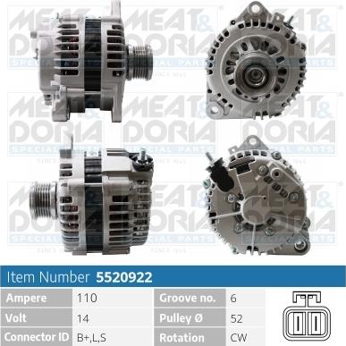 Meat & Doria 5520922 - Alternator furqanavto.az