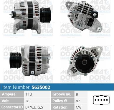 Meat & Doria 5635002 - Alternator furqanavto.az