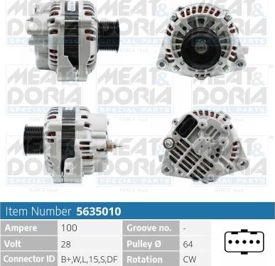 Meat & Doria 5635010 - Alternator furqanavto.az