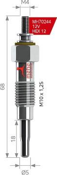 MEHA AUTOMOTIVE MH70244 - İşıqlandırma şamı furqanavto.az