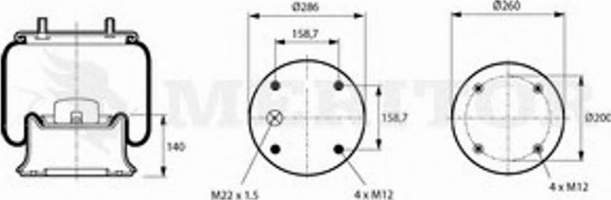 Meritor 212 08 082 - Körük, pnevmatik asqı furqanavto.az