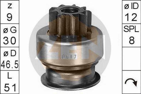 Messmer ZN0617 - Pinion, başlanğıc furqanavto.az