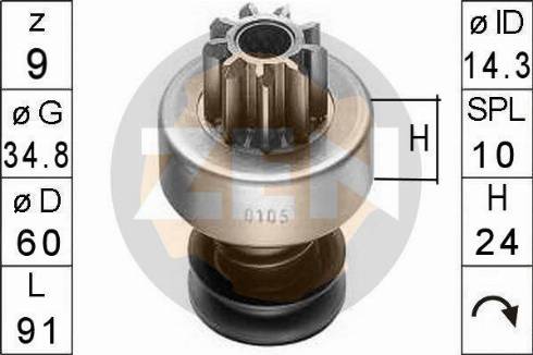 Messmer ZN0105 - Pinion, başlanğıc furqanavto.az