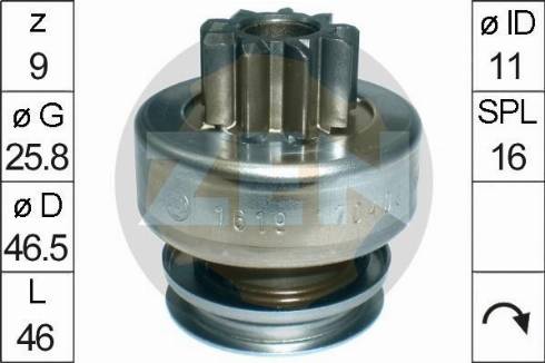 Messmer ZN1619 - Pinion, başlanğıc furqanavto.az