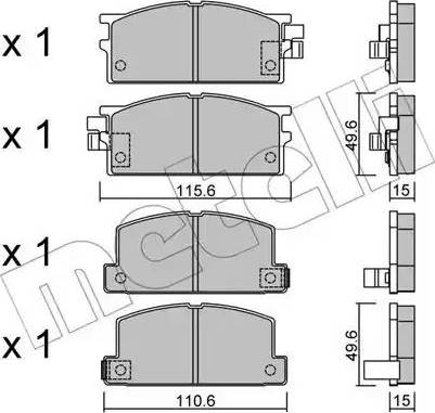 Metelli 22-0466-0 - Əyləc altlığı dəsti, əyləc diski furqanavto.az