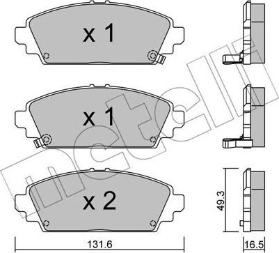 Metelli 22-0463-0 - Əyləc altlığı dəsti, əyləc diski furqanavto.az