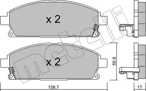 Metelli 22-0406-1 - Əyləc altlığı dəsti, əyləc diski furqanavto.az