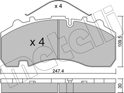 Metelli 22-0596-0 - Əyləc altlığı dəsti, əyləc diski furqanavto.az