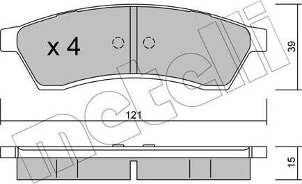 Metelli 22-0510-0 - Əyləc altlığı dəsti, əyləc diski furqanavto.az