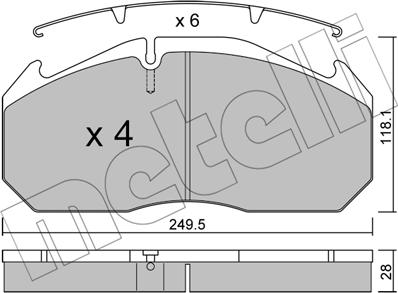 Metelli 22-0586-0 - Əyləc altlığı dəsti, əyləc diski furqanavto.az