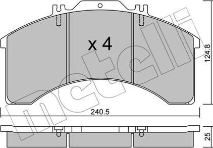 Metelli 22-0581-0 - Əyləc altlığı dəsti, əyləc diski furqanavto.az