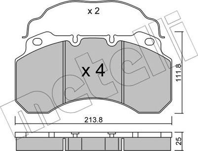 Metelli 22-0588-0 - Əyləc altlığı dəsti, əyləc diski furqanavto.az