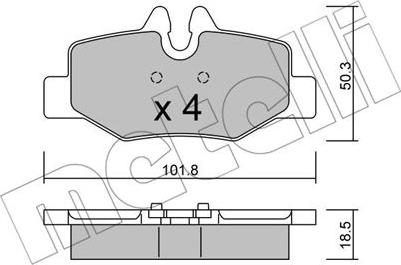 Metelli 22-0576-0 - Əyləc altlığı dəsti, əyləc diski furqanavto.az