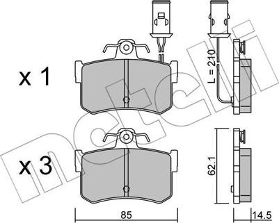 Metelli 22-0691-0 - Əyləc altlığı dəsti, əyləc diski furqanavto.az