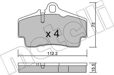 Metelli 22-0658-0 - Əyləc altlığı dəsti, əyləc diski furqanavto.az