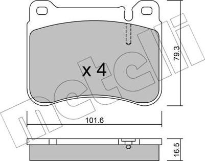 Metelli 22-0668-0 - Əyləc altlığı dəsti, əyləc diski furqanavto.az