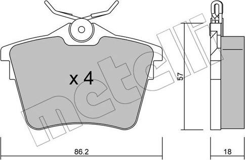 Metelli 22-0602-0 - Əyləc altlığı dəsti, əyləc diski furqanavto.az