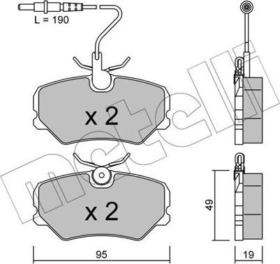 Metelli 22-0099-0 - Əyləc altlığı dəsti, əyləc diski www.furqanavto.az