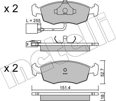 Metelli 22-0094-1 - Əyləc altlığı dəsti, əyləc diski furqanavto.az