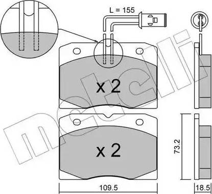 Metelli 22-0051-0 - Əyləc altlığı dəsti, əyləc diski furqanavto.az