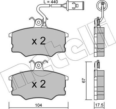 Metelli 22-0053-1 - Əyləc altlığı dəsti, əyləc diski furqanavto.az