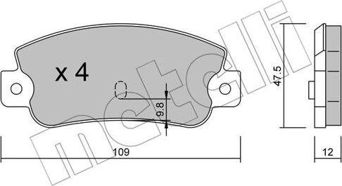 Metelli 22-0063-0 - Əyləc altlığı dəsti, əyləc diski furqanavto.az