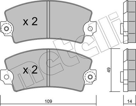 Metelli 22-0005-1 - Əyləc altlığı dəsti, əyləc diski furqanavto.az