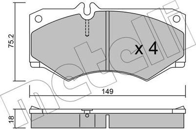 Metelli 22-0014-0 - Əyləc altlığı dəsti, əyləc diski furqanavto.az