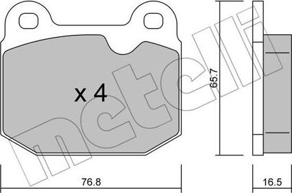 Metelli 22-0013-1 - Əyləc altlığı dəsti, əyləc diski furqanavto.az