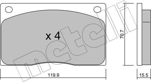 Metelli 22-0089-0 - Əyləc altlığı dəsti, əyləc diski furqanavto.az