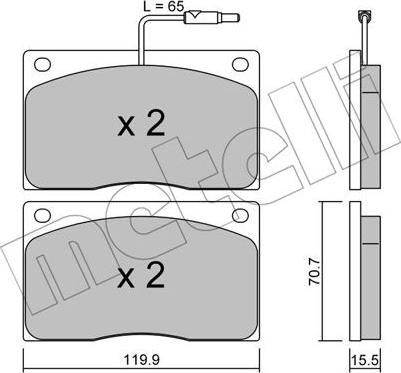 Metelli 22-0089-1 - Əyləc altlığı dəsti, əyləc diski furqanavto.az