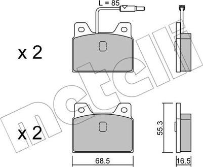 Metelli 22-0084-0 - Əyləc altlığı dəsti, əyləc diski furqanavto.az