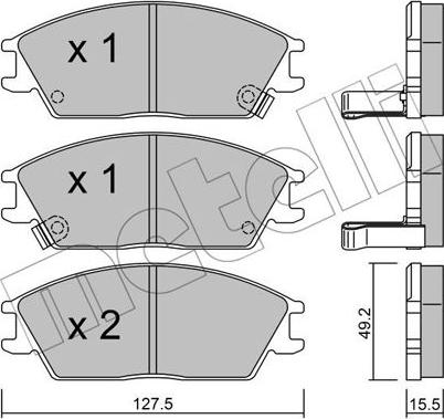 Metelli 22-0081-1 - Əyləc altlığı dəsti, əyləc diski www.furqanavto.az