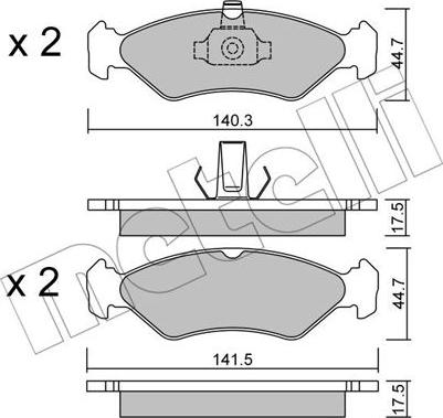 Metelli 22-0088-0 - Əyləc altlığı dəsti, əyləc diski furqanavto.az