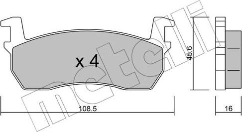 Metelli 22-0034-0 - Əyləc altlığı dəsti, əyləc diski furqanavto.az