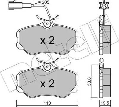 Metelli 22-0074-0 - Əyləc altlığı dəsti, əyləc diski furqanavto.az