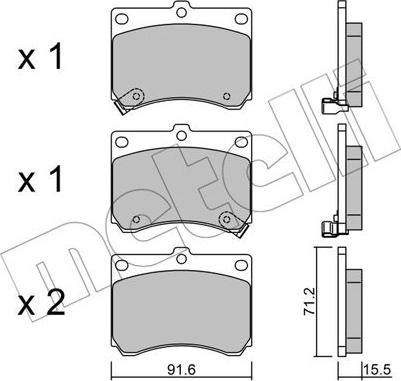 Metelli 22-0197-0 - Əyləc altlığı dəsti, əyləc diski furqanavto.az