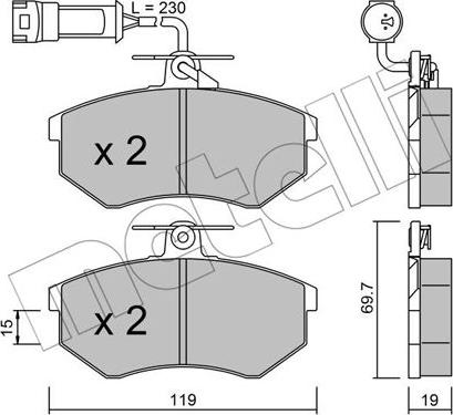 Metelli 22-0148-1 - Əyləc altlığı dəsti, əyləc diski www.furqanavto.az