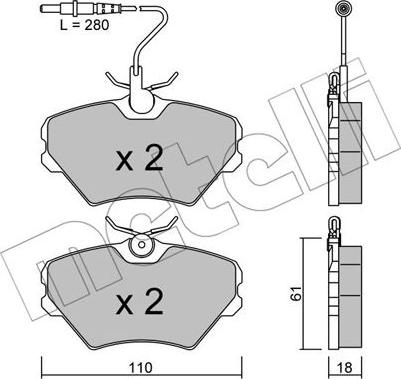 Metelli 22-0106-0 - Əyləc altlığı dəsti, əyləc diski furqanavto.az