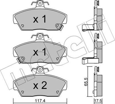 Metelli 22-0119-0 - Əyləc altlığı dəsti, əyləc diski furqanavto.az