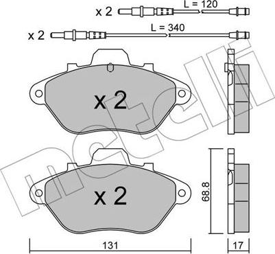 Metelli 22-0185-1 - Əyləc altlığı dəsti, əyləc diski furqanavto.az