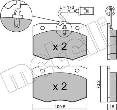 Metelli 22-0139-0 - Əyləc altlığı dəsti, əyləc diski furqanavto.az