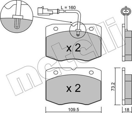 Metelli 22-0139-1 - Əyləc altlığı dəsti, əyləc diski furqanavto.az