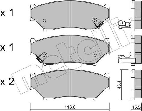 Metelli 22-0136-0 - Əyləc altlığı dəsti, əyləc diski furqanavto.az