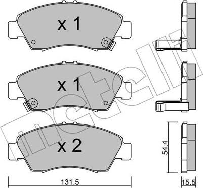 Metelli 22-0138-0 - Əyləc altlığı dəsti, əyləc diski furqanavto.az