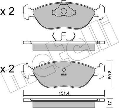 Metelli 22-0126-0 - Əyləc altlığı dəsti, əyləc diski furqanavto.az