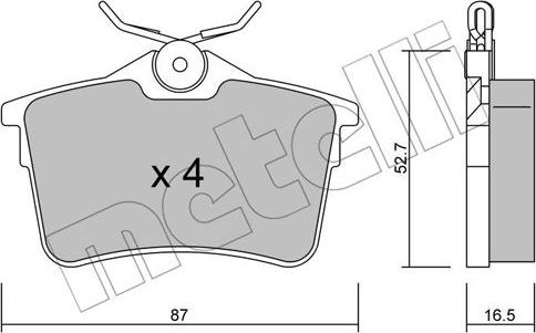 Metelli 22-0816-0 - Əyləc altlığı dəsti, əyləc diski furqanavto.az