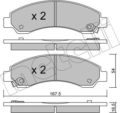 Metelli 22-0888-0 - Əyləc altlığı dəsti, əyləc diski furqanavto.az