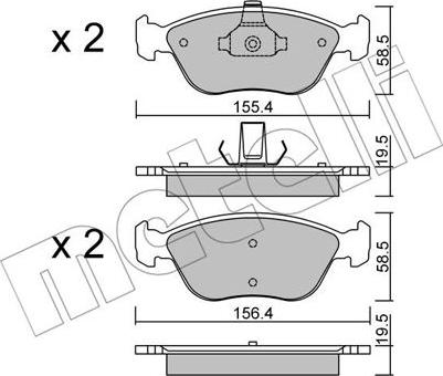 Metelli 22-0832-0 - Əyləc altlığı dəsti, əyləc diski furqanavto.az